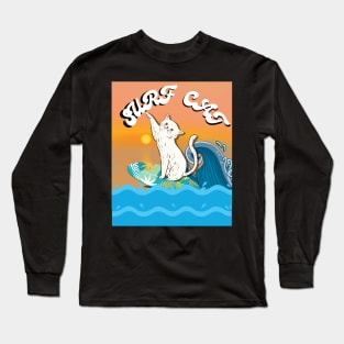 surf cat Long Sleeve T-Shirt